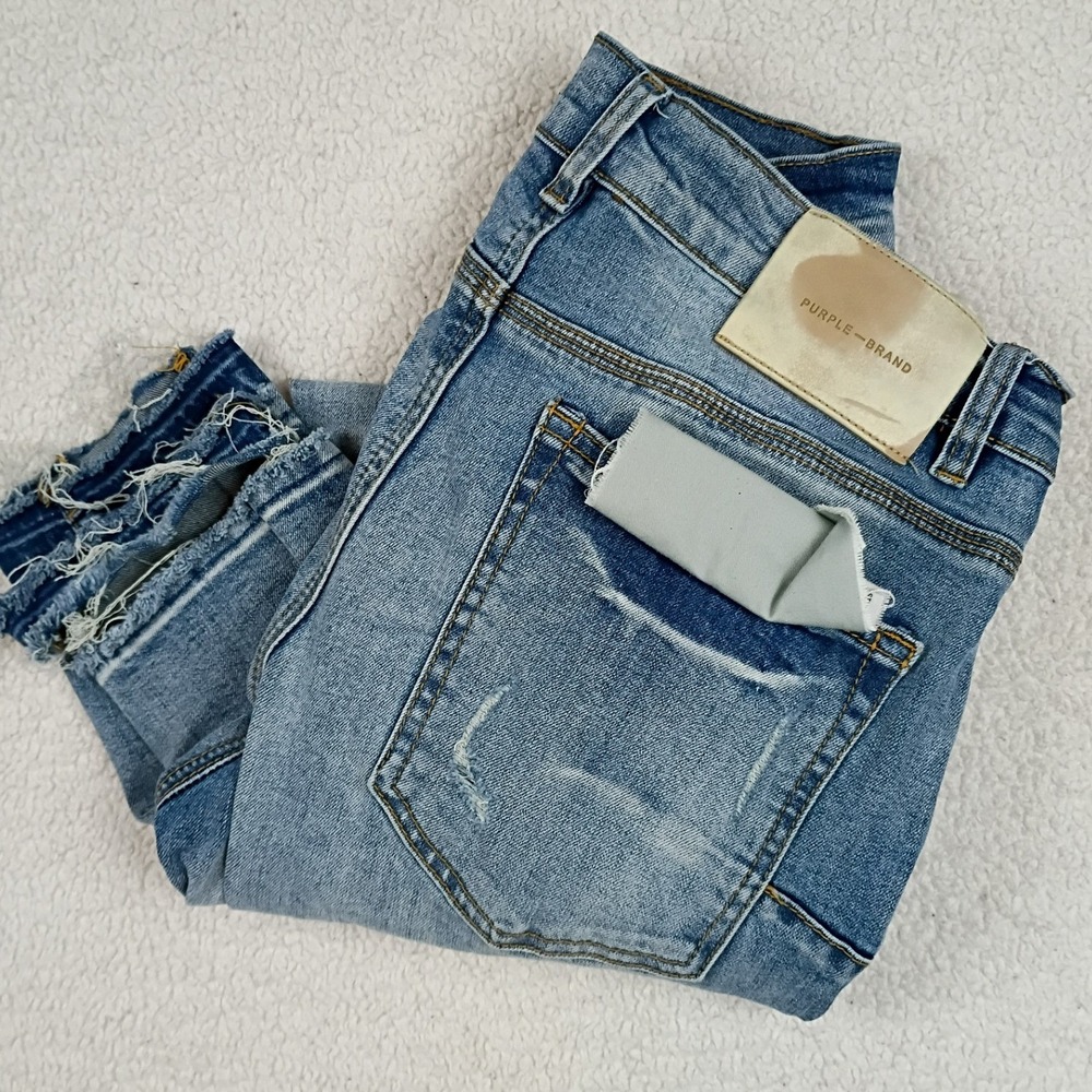 Purple Brand Jeans Men 29 29X31 Blue Distressed Slim Fit Denim Ripped Streetwear